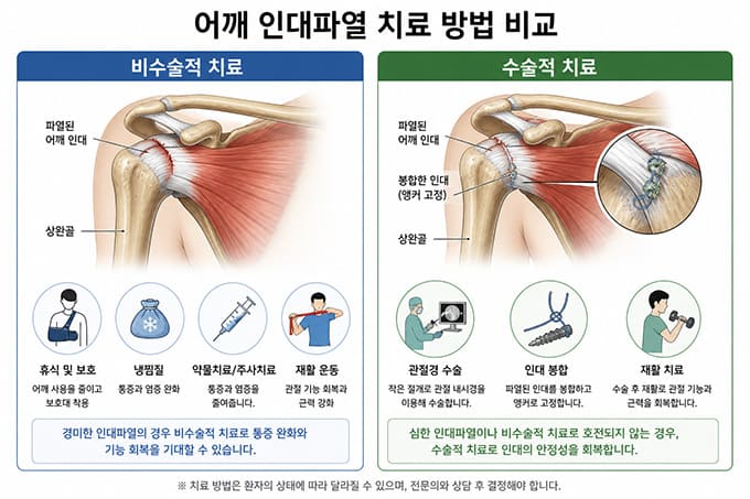 어깨 인대파열 치료 방법 비교
