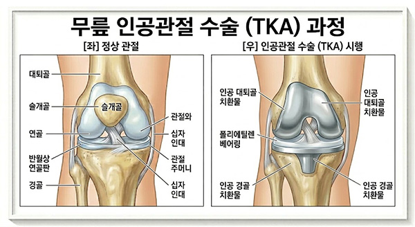 무릎 인공관절 수술 (TKA) 과정