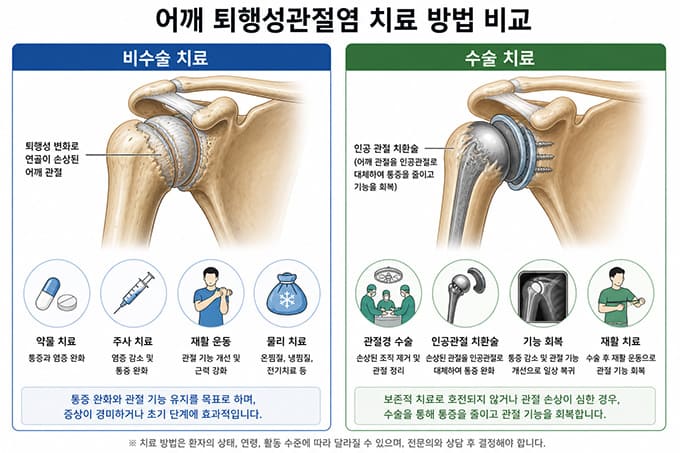 퇴행성 관절염 치료 방법 비교