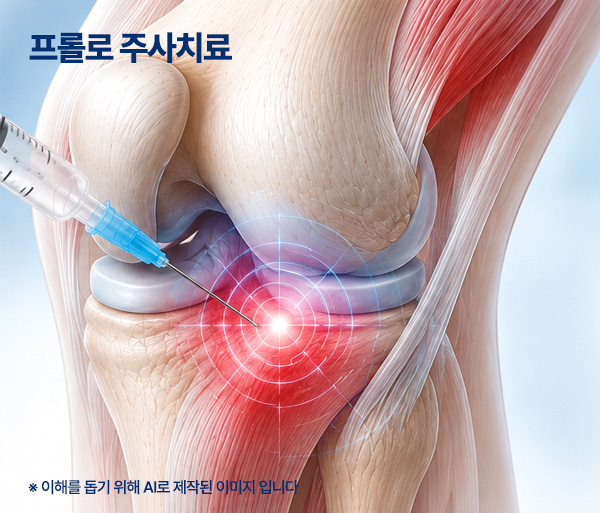 프롤로 주사 치료 컨셉 이미지