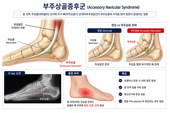 부주상골증후군 증상 설명 이미지