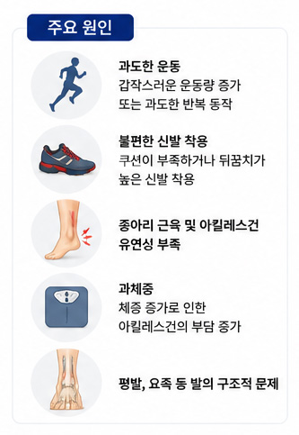 아킬레스건염 주요 원인 설명 이미지